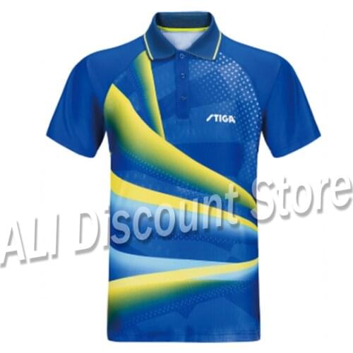 Stiga Table tennis clothes sportswear quick dry short sleeved men ping pong Shirt Badminton Sport Jerseys S032301S