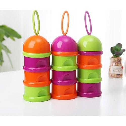 Baby Feeding Portable Newborn Milk Container Infant Kids Formula Milk Powder Three Grid Snacks Candy Supplies Boxes