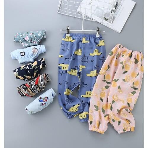 Baby Boys Girls Casual Anti-mosquito Pants Linen Cotton Pants For 0-4year Kids Enfant Children Trousers Toddler Harem Pantalones