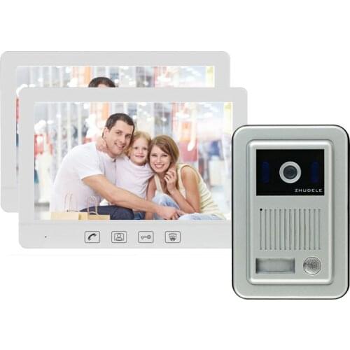 New 10.1'' TFT LCD Wired Video Door Phone System Visual Intercom Doorbell 1024x600 Indoor Monitor 700TVL Outdoor Infrared Camera