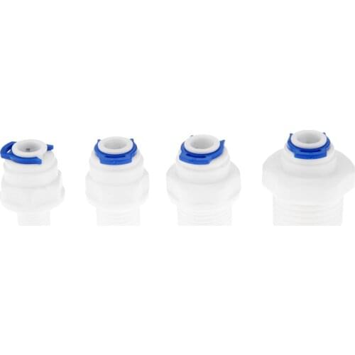 5Pcs RO Water Straight Pipe Fitting 1/4 3/8 OD Hose 1/8" 1/4" 1/2" 3/8" BSP Male Thread Quick Connector System Water Purifies