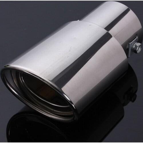 Universal Chrome Stainless Steel Car Rear Round Exhaust Pipe Tail Muffler pipe clamp For Universal Cars