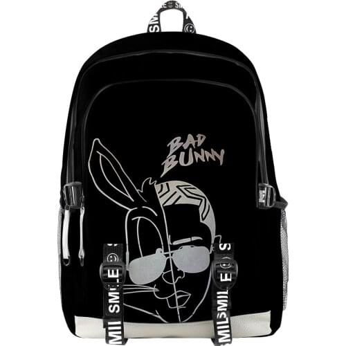 Bad Bunny Men Women Backpack Primary Middle School Students Oxford Waterproof School Bag Teenager Boys Girls Travel Backpack