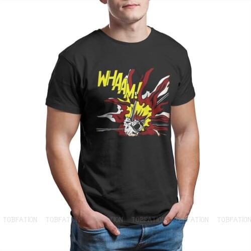 Whaam Plane Explosion TShirt For Men Roy Lichtenstein Pop Art Comics Clothing Novelty T Shirt Comfortable Print Fluffy