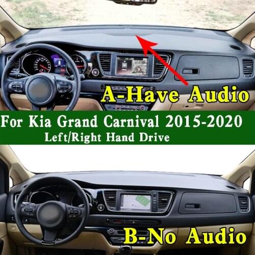 Fits Kia Grand Carnival S 2015 2016 2017 2018 2019 2020 Dashmat Dashboard Cover Instrument Panel Protective Pad Dash Mat Carpet