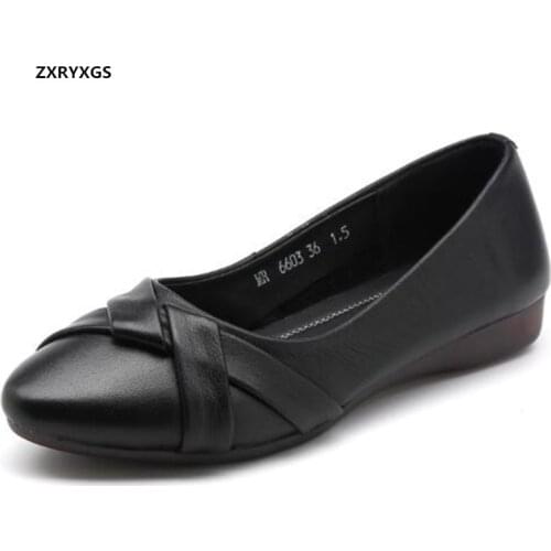 2019 Newest Spring Pointed Flat Shoes Elegant Fashion Casual Shoes Woman Shoes Comfort Non-slip Soft Genuine Leather Shoes Flats