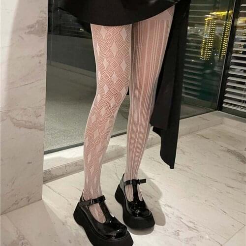 1 Pcs Women Lace Mesh Stockings Transparent Nylon Tights Pantyhose Female Hollow Out Stocking Dress Accessories