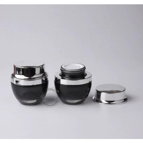 10pcs/Lot High Quality Empty 50g Glass Cream Bottle 50ml Silver Lid Makeup Facial Cream Pot Vial Sliver Cap Cosmetic Packaging