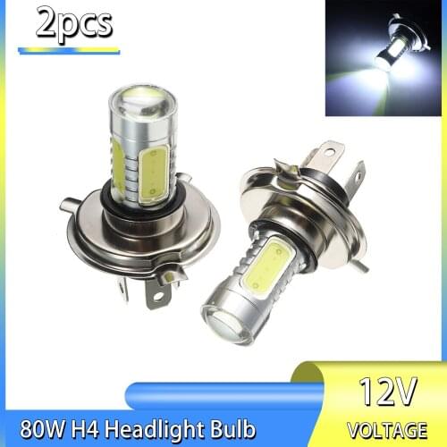 New Arrival 1 Pair 12V H4 472 Led Xenon Car Cob Headlight Super White Auto Headlamp Halogen Canbus Bulbs