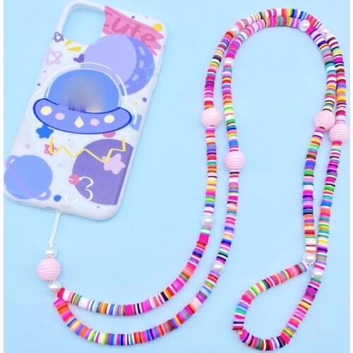2021 New Handmade Colorful Beads Long Chain Charm Bohemia Necklace for Phone Hanger Jewelry