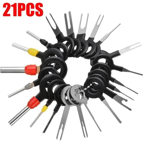 21pcs Terminal Needle Remover Automotive Car Terminal Removal Tool Wire Plug Connector Extractor Terminal Repair Hand Tools