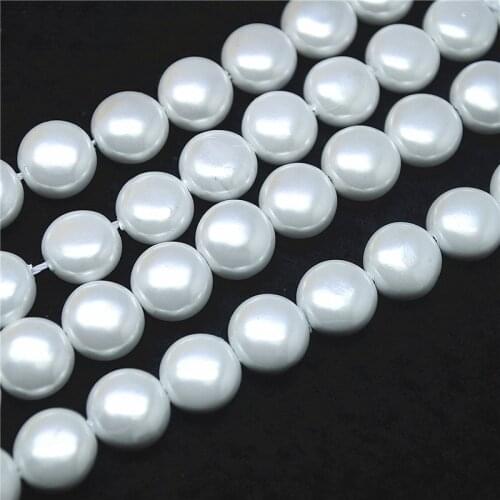 32PCS Nature White Shell String Round Shape 12MM Mother Of Pearl Good For Womens Bracelets Making Accessories Free Shipping