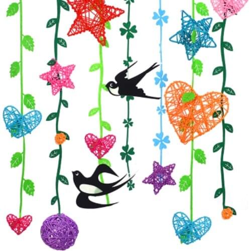 5PCS Color Rattan Round/Heart-shaped/Starry Sky/Sepak Takraw DIY Home/Birthday/Wedding Party Decoration Crafts