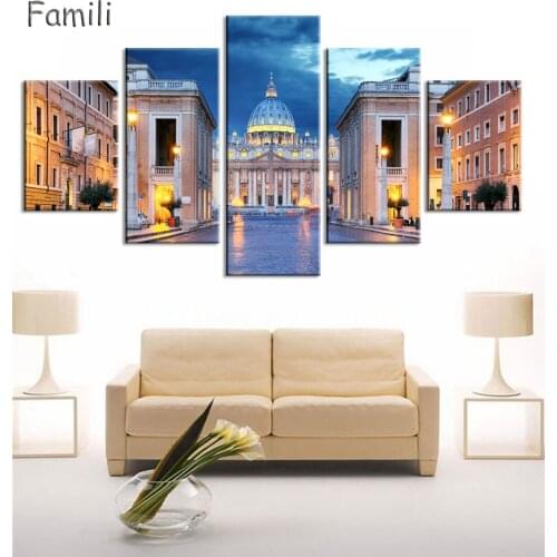 5pcs/set canvas fabric poster print Italy beautiful landscapes for wall art room decor home decoration,quadro decorativo