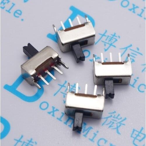 50Pcs/Lot Ss12D07 Two Toggle Switch 5 Feet 1P2T 2 Vertical Toggle Handle, Default 4Mm