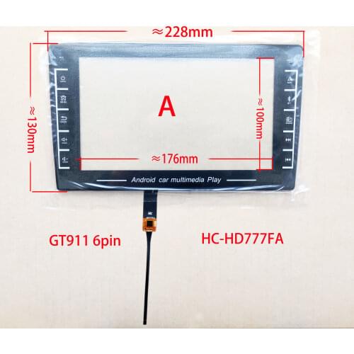 9 Inch 10 Universal Capacitive Touch Screen Digitizer Sensor For Radio 6Pin GT911 HC-HD777FA GT911 6pin 251*147mm 228*130mm 2.5D