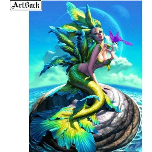 New 5D diamond painting mermaid full square / round drill 3d crystal mosaic diamond embroidery wall decoration