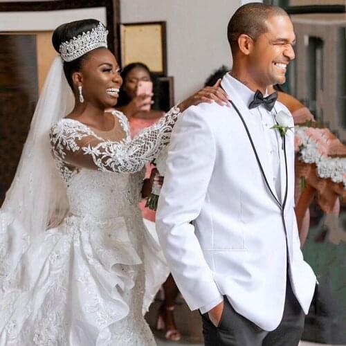 White Suits Men Groom Wedding Tuxedo Prom Party Blazers Costume Homme 2piece Latest Coat Pants Design Custom Terno Masculino