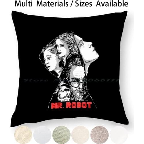 Mr Robot Pillow Case Throw Pillow Cover Cotton Linen Flax Fsociety Mr Robot Tv Drama Hacker Programmer New World Order