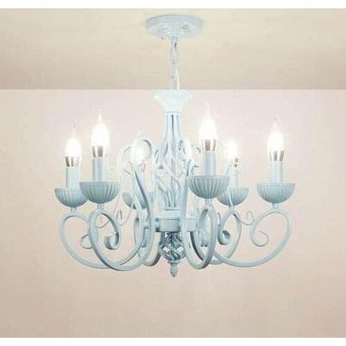 European minimalist bedroom restaurant Barbers chandelier candle lighting chandelier Princess room child lights chandelier