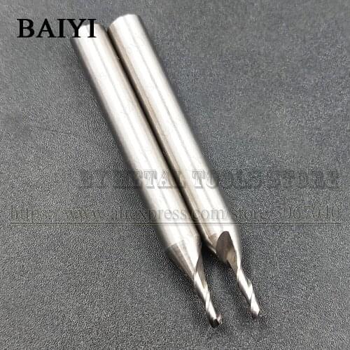 Straight Shank Milling Cutter 2mm HSS Straight Shank 2 Flute End Mill Cutter Drill Bit Tool Super hard straight shank end mill