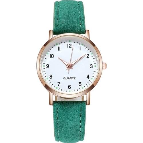 Hot Sale Casual Women Leather Wristwatch Luminous Pointer Bracelet Watch Lady Quartz Watches 9 Colors