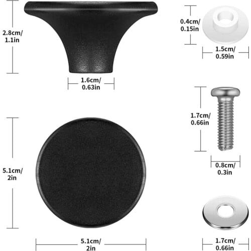 LBER 4 Sets Dutch Oven Knob Bakelite Replacement Knob Pot Lid Handle for Le Creuset, Aldi, Lodge Enameled Dutch Oven
