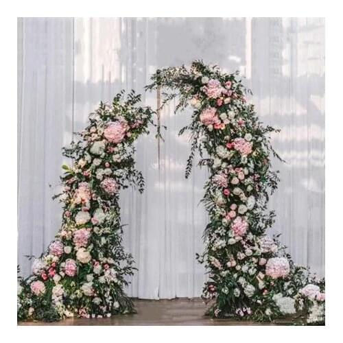 Metal Iron Gold Wedding Arch Beckoning Flower Stand Stage Backdrop Display White Flower Shelf Party Event Welcome Arch Decor