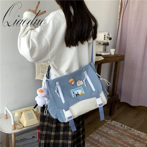Qiaoduo 2021 Fashionable Girl Large Capacity Single Shoulder Bag Korean Cute Woman Inclined Shoulder Bag Bump Color Casual Bag