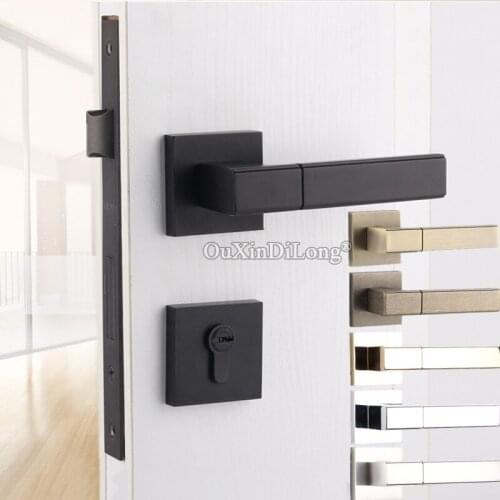 Luxury European Mute Mortise Door Lock Set Interior Living Room Bedroom Bathroom Silent Split Door Lock Kit for 35~50mm Doors