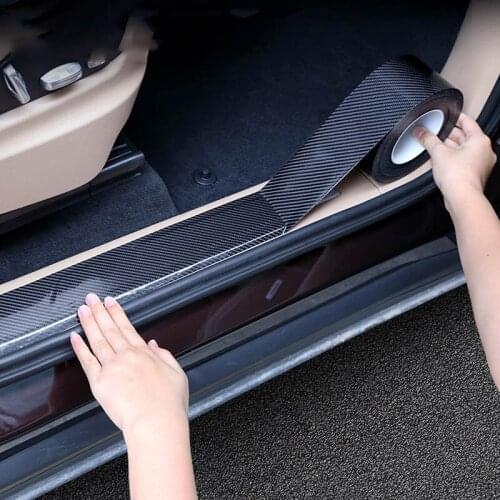 Car Styings Car Door Threshold Crash Strip Carbon Fiber Sticker For Chevrolet Aveo 2017 2018 2019 2020 Car Accessories