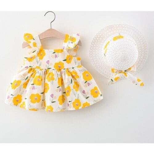 New Infant Baby Dress Childrens Clothing 2021 Flower Baby Girls Summer Foreign Style Dress For Girls Princess Dresses 1-4 Years