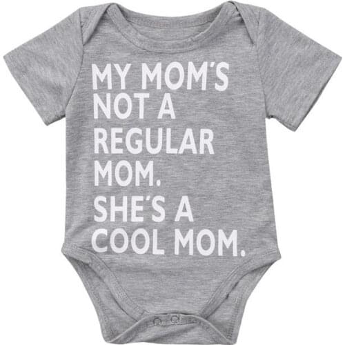 New Fashion Newborn Baby Girls Boy Rompers Bodysuit Short Sleeve Funny Cool Mom Cotton Toddler Playsuit Jumpsuit Sunsuit Outfit