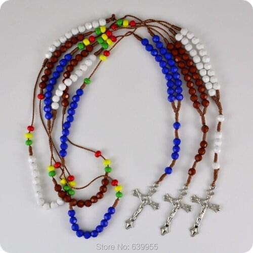 NEW Design Polyhedron Rosary Beads INRI JESUS Cross Crucifix Pendant Necklace Catholic Religious jewelry