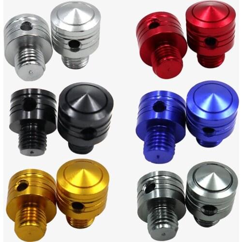 One Pair Motorcycle Rear View Side Mirrors Colorful 10MM Scew Decoration