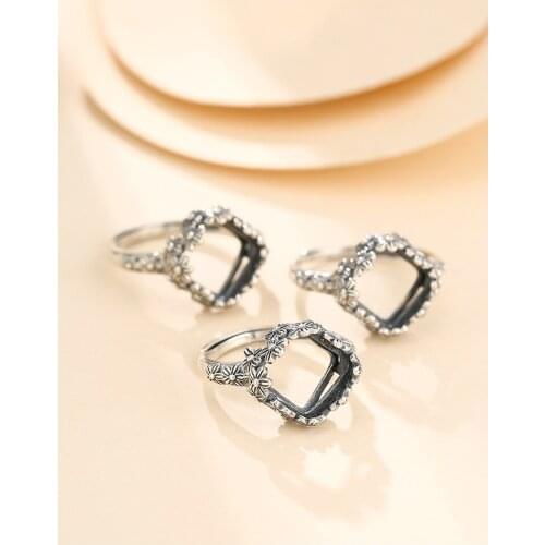 11*11mm 925 STERLING SILVER Women Semi Mount Bases Blanks base blank Pad ring Setting wedding jewelry findings diy A5981