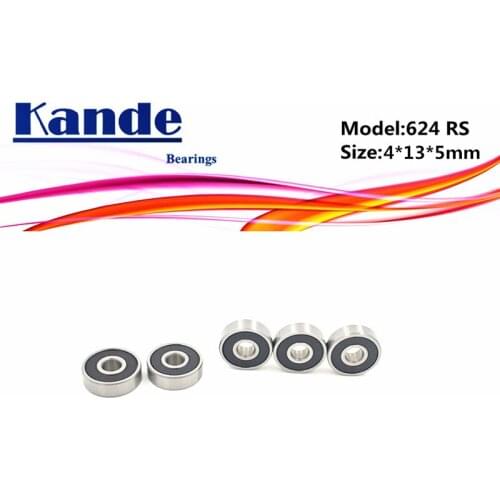 Kande Bearings 624rs ABEC-5 624 2RS Z3V3 624-2RS Miniature Deep Groove Ball Bearing 624 4x13x5mm 624RS