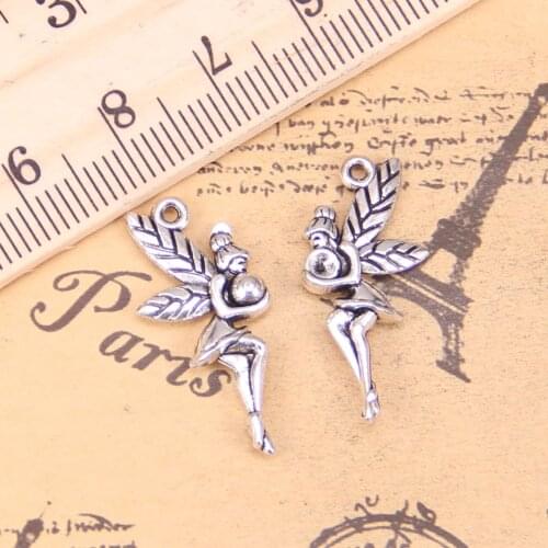 18pcs Charms fair angel 26x11mm Antique Pendants,Vintage Tibetan Silver Jewelry,DIY for bracelet necklace