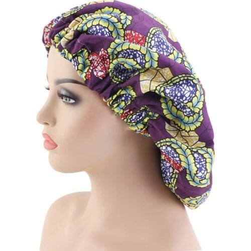 2021 luxury fashion big size african print bonnets for hair sleep hat private label