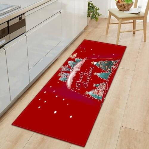 Christmas Carpet Kitchen Bedroom Mat Entrance Doormat Home Hallway Balcony Bathroom Anti-Slip Floor Childrens Tatami Long Rug