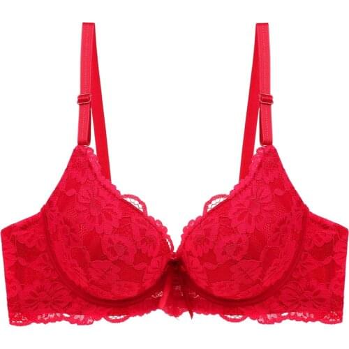 Sexy Lace Womens Push up Bra Plus Size ABC Cup Large Lady Lingerie Bralette Flower Pure Brassiere Embroidery Underwea