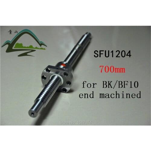 BallScrew 1204 C7 SFU1204 Length 700mm Rolled Ball screw with single ballnut for CNC parts BK/BF10 standard end machined