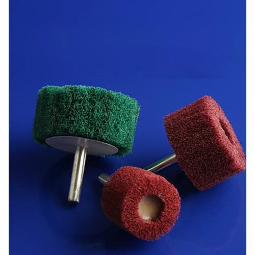 30/40/50/60 mm 120/240 mesh Scouring Cloth Grinding Head Stainless Steel Polishing Wheel Abrasive Tools 6mm Handle