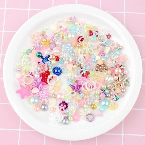 Mixed-color Mixed-style Imitation Pearls Diy Bag Fortune Bag Diy Childrens Hair Jewelry Accessory(25gram/bag)
