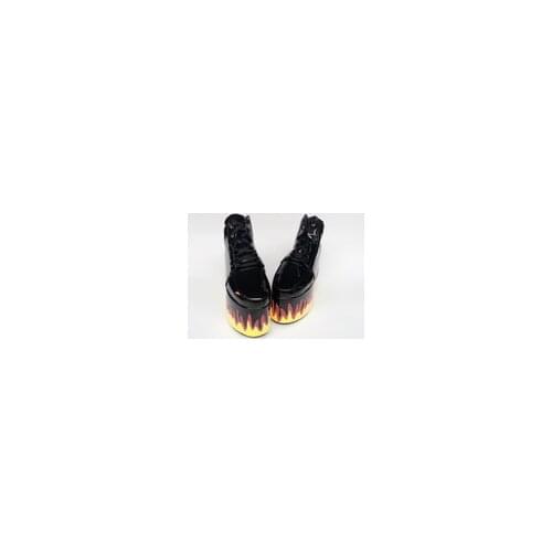 Princess sweet gothic lolita shoes Lolilloliyoyo antaina shoes custom thick bottom with fire black bright skin flat shoes 5215n