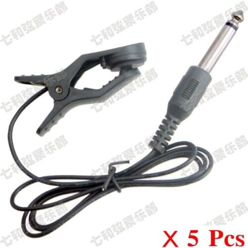 NEW 5 Pcs Universal Clip Line On Pickup Piezo For Guitar Violin Banjo Mandolin Ukulele with 1/4" Jack 1M Cable