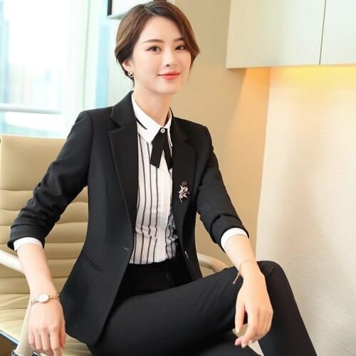 Spring Autumn Fashion Professional Black Women Small Suit New Style Big Code Xxxxl Female Slim Workwear Temperament Clothes
