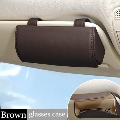 Black Brown Car Sunglasses Holder Glasses Case For Honda CRV Vezel HRV HR-V FIT JADE City Civic Accord odyssey Car Accessories
