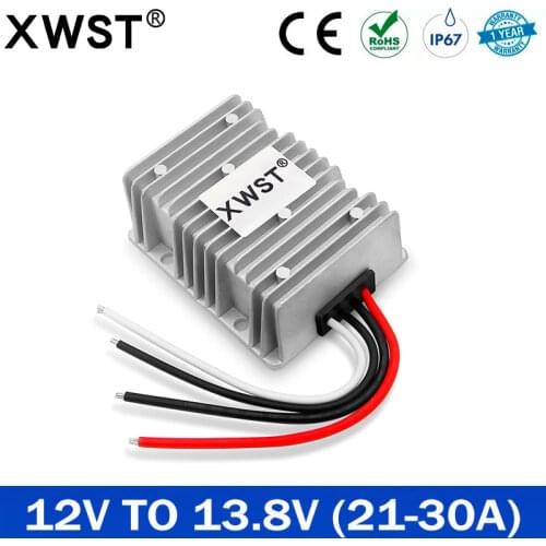 XWST Newest 12V to 13.8V DC DC Converter 21A 30A Step Up Boost Power Converter 13.8V Stabilizer for LEAD-ACID Support Dropship