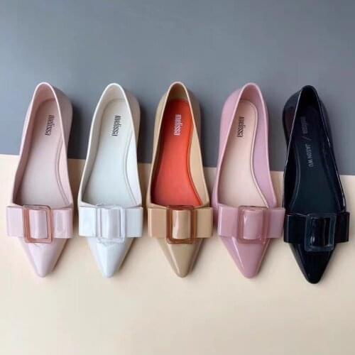 2021 Melissa Mel Ultragirl Sweet Shoes Women Flat Sandals Brand Melissa Bow Shoes For Women Jelly Sandals Female Jelly Shoes